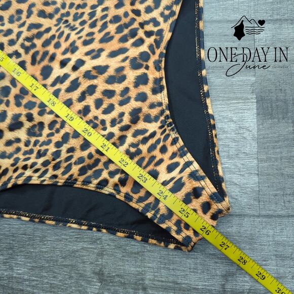 Aleumdr Leopard Print One Piece Swimsuit Size S - Picture 3 of 4